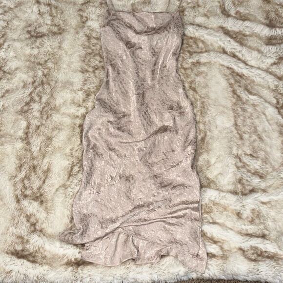 Express Neutral Cowl Neck Satin Midi Dress | Sz XS - Picture 3 of 4